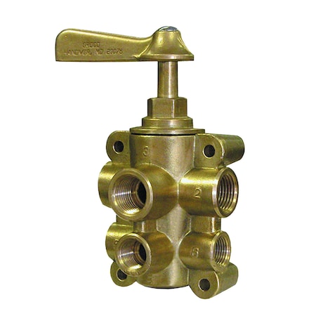 Groco 6-Port NPT Bronze Fuel Valve 1/2" Main - 3/8" Return FV-65038